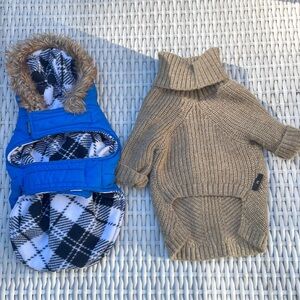 🐶 Pet's Clothes (Coat & Sweater) Lot of 2